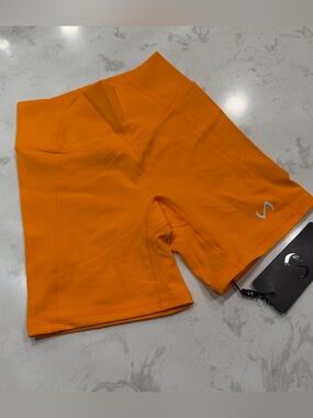 TLF High-Waist Orange Bike Shorts